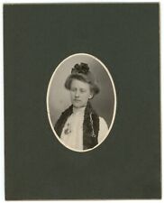 Circa 1900'S Named Cabinet Card Beautiful Young Woman Wearing Fur Coshocton, OH picture