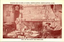 Postcard 1930's Hotel Northampton Wiggins Tavern Fireplaces Massachusetts A149 picture