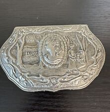Made In Japan Silver Tone Jewelry Casket Vintage/Antique Cameo Face picture