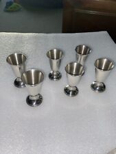 6 Colonial Pewter Boardman Shot Glasses 2 3/4” tall SIX in LOT picture