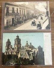Antique Postcards Mexico City c. 1900, Lot of 2 picture