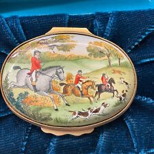 STUNNING Halcyon Days Enamels Fox Hunt Horse Spaniel WITH PRESENTATION BOX picture