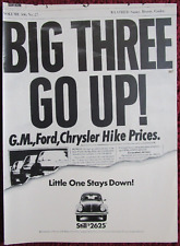 1974 VW Volkswagen Beetle Bug Car Print Ad ~ The Little One Keeps Prices Down picture
