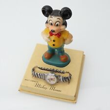 VINTAGE 1950'S WALT DISNEY MICKEY MOUSE TIMEX WATCH  On Display Stand picture