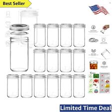 15 Pack of 12oz Mason Jars with Silver Lids - Perfect for Canning and Preserving picture