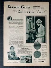 Vintage 1930 Lux Soap Print Ad - Elinor Glyn picture
