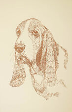 BASSET HOUND DOG ART #49 Stephen Kline draws dogs name free. DRAWN FROM WORDS picture