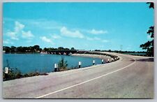 North Hero Bridge Grand Isle County Vermont Street View Cancel 1956 PM Postcard picture