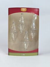4 Vtg Holiday Living Glitter Hand Blown Glass Teardrop Christmas Ornaments  picture