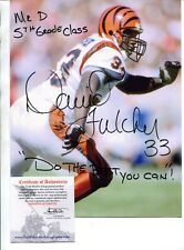 DAVID FULCHER nfl BENGALS words of wisdom for kids + COA SIGNED autograph #9933 picture