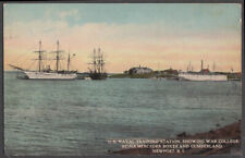 USS Reina Mercedes Boxer & Cumberland Naval Training Sta Newport postcard 1910 picture