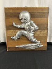 HOMCO 1976 Metal Football Player Vintage Antique Wall Hanging picture