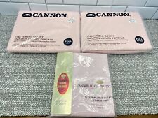 Cannon VTG Sheets Solid Pink Full Set W Pillowcases Non Iron Percale NIP NOS HG3 picture
