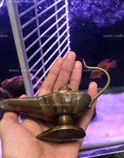 Antique Brass Aladin Genie Oil Lamp Aladdin Chirag Incense Burner Vintage Gift picture