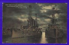 (5078) NAVY YARD at NIGHT ~ SHOWING USS MISSOURI & IDAHO ~ PHILADELPHIA PA c1912 picture
