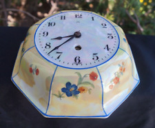 Vintage 1940s 8 Day German Painted Porcelain Wall Clock - IRIDIZED  - WORKS picture
