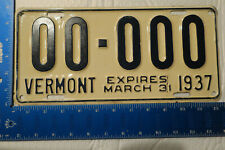 1936 36 1937 37 VERMONT VT LICENSE PLATE TAG SAMPLE 00-000 (KC2) picture