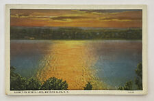 Vintage Postcard, Sunset on Seneca Lake, Watkins Glen, New York picture