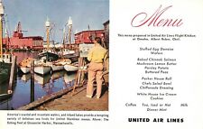 Postcard 1950s United Airline Menu Gloucester Massachusetts Reber MA24-1952 picture