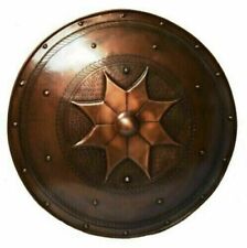 Medieval Vintage Steel Armor Shield Round Shape Star Design copper plated Gift picture