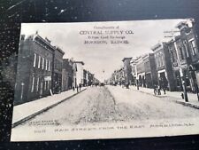 1908 Main Street From East Morrison IL Central Supply Co Advertising Postcard picture