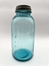 Ball Mason Jar Blue Underlined Dropped A - 2L -Zinc Lid w/ Porcelain Liner picture