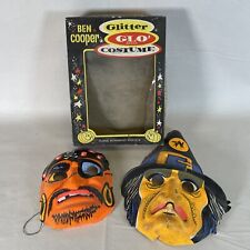 Vintage Ben Cooper Halloween Mask Lot Of 2 Pirate, Witch & Box-Read picture