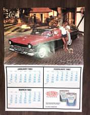 Vintage 1983 Du Pont Canada Calendar Page w/ 1957 Ford Convertible ~ Collectible picture