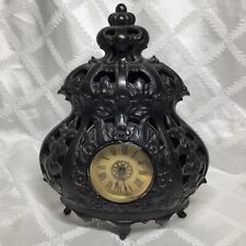 Antique 1800’s Deemer Cast Iron Stove Alarm Clock A L Swift 10” Works   No Bell picture