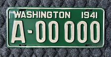 1941 Washington Passenger license plate Sample Original picture