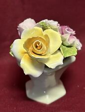 E5345 Vintage Chorley Floral ROSE Bouquet Fine Bone China Majolica Figurine Vase picture
