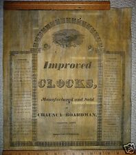 Chauncy Boardman Bristol Conn. Label 1830s Wood Works Clock Antique Part 2 Piece picture