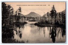 1917 Doubletop Mountain From Outlet Of Grassy Pond Maine ME Antique Postcard picture