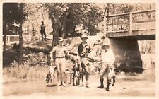 Vintage Postcard Men with Their Fish Catch Fly Fishing Stream RPPC Real Photo picture