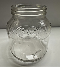 VTG Small Crisco Glass Jar No Lid 4.25” T  x 4