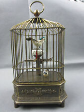 Collectible Decorated Old Handwork Copper The bird Mechanical Table Clock picture