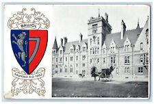 c1940's View of Logo of Balliol College Oxford England Embossed Postcard picture