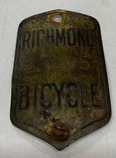 Vintage Brass Richmond Virginia? Bicycle License Plate picture