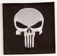 PUNISHER SKULL  VETERAN MILITARY EMBROIDERED IRON ON VEST JACKET BIKER PATCH picture