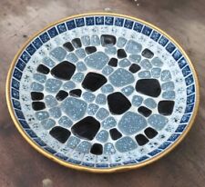 Vintage Mid Century Art Mosaic Pebble Tile Dish Plate. Trinket Dish. picture
