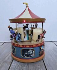NWT Vintage Disney Brave Little Tailor Snow Globe Carousel Music Box Working picture