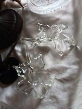 2 Gorgeous Hand Blown  Glass Lily Flower Shaped Laying Bud Vases Crystal  picture