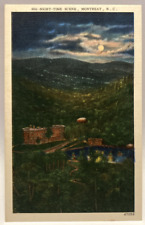 Night Time Scene, Montreat, North Carolina NC Vintage Linen Postcard picture