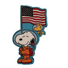 Snoopy In Space Flag Block Fridge Magnet Peanuts Gang Woodstock Astronaut picture