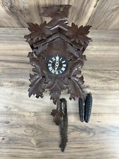 Vtg Regula German Black Forest Wood Cuckoo Clock Parts/Repair Weights and Chains picture