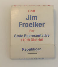 Vintage Jim Froelker Matchbook Republican Ad Matches Full Unstruck Souvenir picture