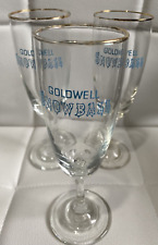 3 Vintage Goldwell Snowball Glasses gold rim picture