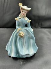 Florence Ceramics “SUE” Baby Blue Dress Gold Bonnet Vintage Porcelain Rare Color picture