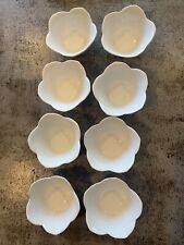 Pier 1 Porcelain China Chine White Flower Dipping Bowls (8) picture