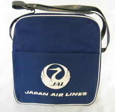 Vintage JAL Japan Air Lines Shoulder Travel Carry-on Vinyl Bag picture